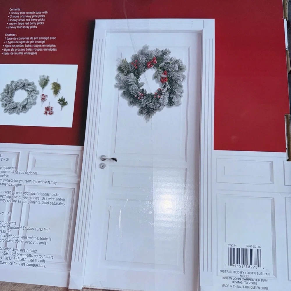 Ashland Frosted Holiday Wreath Kit with Red and Green Accents